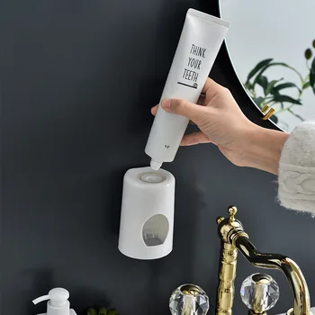 Wall Mounted Automatic Toothpaste Dispenser Toothbrush Holder Automatic Family Toothpaste Dispenser Bathroom Accessories Set
