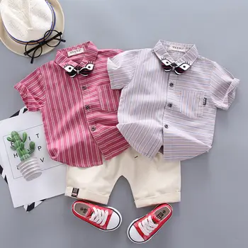 Børn, Afslappet Tøj, der Passer Nye Sommer Kids Drenge Piger strimler Shirt, Shorts 2Pcs/sæt Baby Buksetrold Tøj Spædbarn 0-4 ÅR sæt