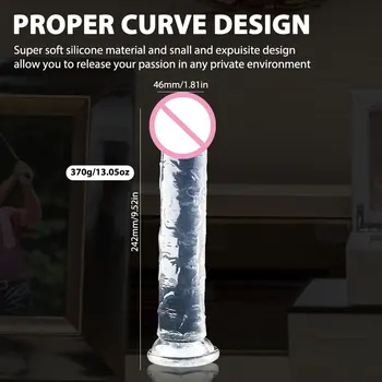 Realistisk Silikone Dildo Masturbator Gennemsigtige Mænd Kunstig Penis G-spot Simulering Voksen Sex Legetøj til Kvinde Ikke Vibratorer