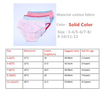 12Pcs /Masse Solid Farve Piger Bomuld Underwears Børn Trusser trusser Børn i Korte Bukser 2-12Years