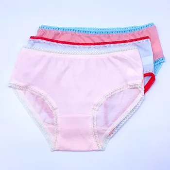 12Pcs /Masse Solid Farve Piger Bomuld Underwears Børn Trusser trusser Børn i Korte Bukser 2-12Years