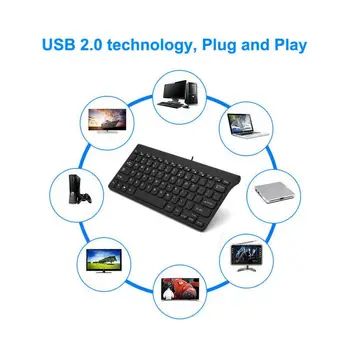 USB 2.0 Ultra Slanke Bærbare Mini-Kabelbaseret Tastatur Til Desktop-PC, Tablet, Laptop 78 Nøgler Vandtæt Tastatur Nyeste På Lager Hot