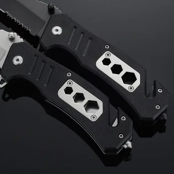 200mm Folde Pocket Kniv Funktion Taktisk Overlevelse Knive Multi-værktøjer Lommekniv Udendørs Skærende Værktøjer Defensive Jagt Kniv