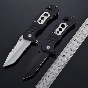 200mm Folde Pocket Kniv Funktion Taktisk Overlevelse Knive Multi-værktøjer Lommekniv Udendørs Skærende Værktøjer Defensive Jagt Kniv