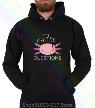 Du Axolotl Spørgsmål Dyr Hoodie Sweatshirts Sjove Vintage Gave Til Mænd, Kvinder Kvinder Mænd