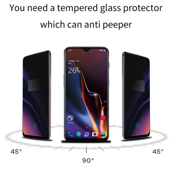 SmartDevil Skærm Protektor til Et Plus 6 6T 7 Anti Spion-Privacy-Beskyttende Glas Fuld Dækning Hærdet Glas Film