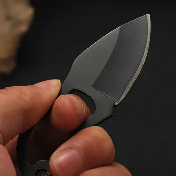 Lille lommekniv med Læder Cover til Udendørs Sport, Camping Vandring Overlevelse selvforsvar EDC Taktisk Gear Tilbehør
