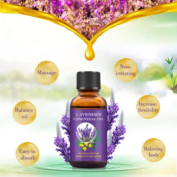 30 ml Lavendel Essentlal Olie Reducere Stress, Forbedre Sove Body SPA, Massage Beroligende Angst Fugtgivende Hud