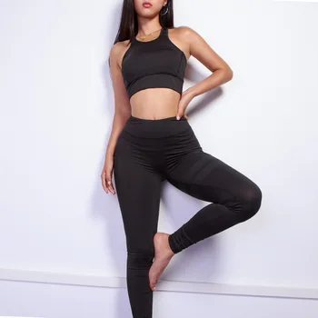 2 delt Sæt Kvinder grænseoverskridende Forår Sommer Kvinders Fitness Motion Yoga Sæt Tøj Fitness Wear Kvinder Yoga Tøj til Kvinder, der Passer
