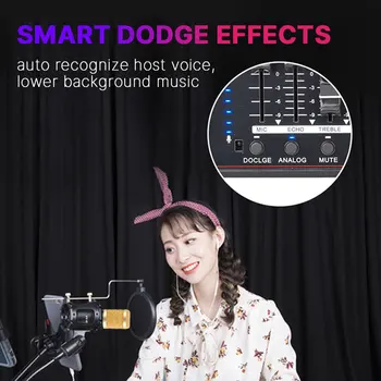 Lydkort Audio Interface Ekstern Live Broadcast Mikrofon Til Android, IOS PC Tablet Karaoke Mixer Audio DJ BM 800 lydkort