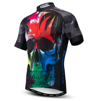 2021 Pro Team Cycling Jersey Mænd Kraniet Rød Sort Cykel Tøj Motocross Maillot Ciclismo MTB Cykel Shirt Reflekterende