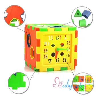 Intelligens Max Cube Lære, Form, Farve Anerkendelse Ur Byggesten Børn Pædagogiske Sortering Puslespil Legetøj