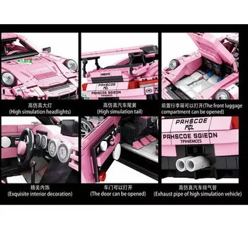 Teknik MOC serise Pink Superbil Racers Hastighed Champions Race Racing Bil Sport byggesten Mursten Sæt Model Kits