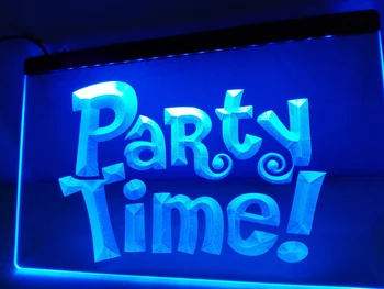 LB749 - Party Time Øl, Bar, Pub, Club LED Neon Lys Tegn home decor håndværk