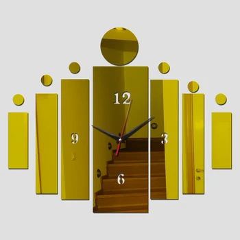 2020 ny Nål spejl væg ur stue kvarts akryl moderne design 3d-diy-watch ure klistermærker horloge