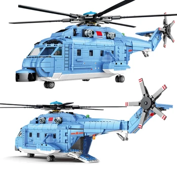 SEMBO Militær Helikopter Technic Fly Model byggesten City Police Fly Swat Hær Fighter Byggeri Mursten Kid Legetøj 16815