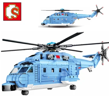 SEMBO Militær Helikopter Technic Fly Model byggesten City Police Fly Swat Hær Fighter Byggeri Mursten Kid Legetøj