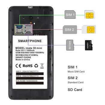 XGODY Mate 30 Mini 3G Smartphone Android 8.1 Dual Sim 5.5