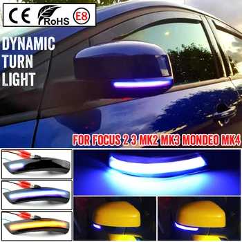 Fantastisk Side-Wing Blå LED Dynamisk blinklyset Blinker Spejl Flasher Lyset For Ford Focus 2 MK2 Fokus 3 MK3 3,5 For Mondeo MK4