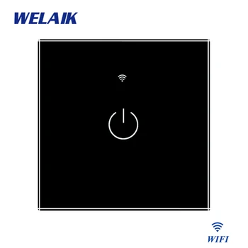 WELAIK1 EU WIFI Smart-Liv 1Gang1Way Skifte Krystal Glas Panel Tuya-Touch Skifte Europæiske Skifte væglampe Skifte A1911CW-WIFI 16927