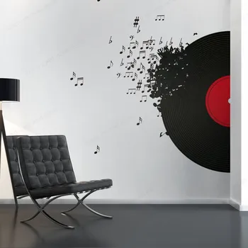 Optag Blæser Musik vægoverføringsbillede Musik, Dekoration, Musik wall sticker vinyl hjem wall decor JH393