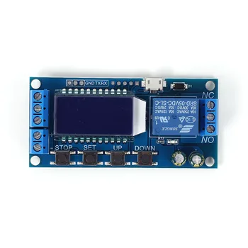6-30V Micro USB Digital LCD-Display Time Delay Relæ Modul Kontrol kontaktur Udløse Cyklus Modul