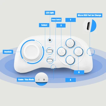 Multifunktionelle Bærbare Trådløse Bluetooth-Spil Controller Mini Joystick, Gamepad Håndtere Fjernbetjening Lukker Bluetooth-Gamepad 17062