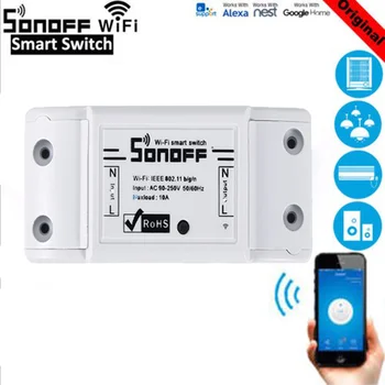 Sonoff Grundlæggende Wifi Skifte DIY Trådløse Fjernbetjening Domotica Lys Smart Home Automation Relæ Modul Controller med Alexa, Google Startside
