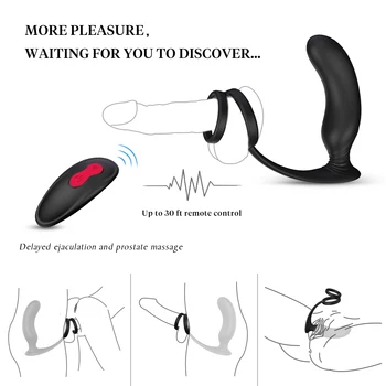 S-HANDE Mandlige Prostata Massage Vibrator Anal Plug Silikone Prostata Stimulator Butt Plug Forsinke Ejakulation Ring stykke Legetøj For Mænd