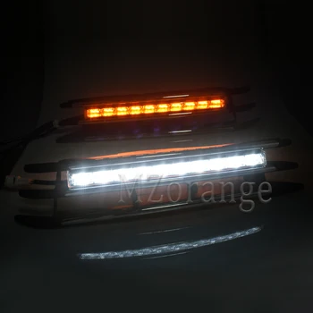 MIZIAUTO DRL LED Kørelys Super Lyse Vandtæt 12v til For VW Touareg 2011-med Gule blinklys Lys