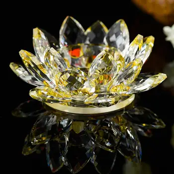 7 Farver Krystal Glas Lotus Blomst Stearinlys, Te Lys Holder Buddhistiske Stearinlys