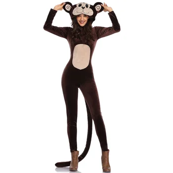 Halloween kostumer til kvinder, sexet abe cosplay bodysuit buksedragt kostumer til voksen julefrokost full body animal kostumer