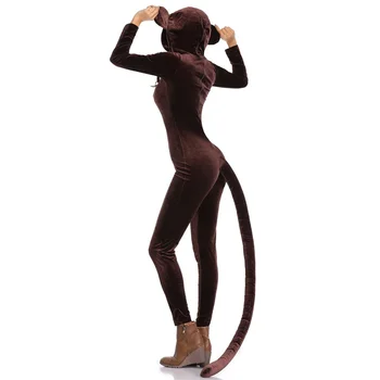 Halloween kostumer til kvinder, sexet abe cosplay bodysuit buksedragt kostumer til voksen julefrokost full body animal kostumer