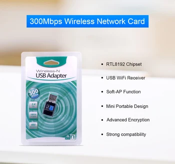 For Windows XP, Vista, MAC Mini Wireless WiFi-Adapter 300Mbps Netværk Lan USB-Kort 2.4 GHz WiFi 802.11 n/b/g Wi-fi Ekstern