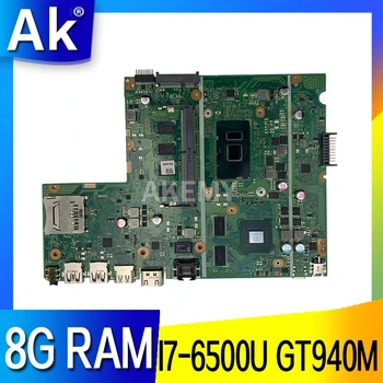 Akemy For Asus X541UJ X541UV X541UQ X541U X541 X541UVK X541UQk Laotop Bundkort X541UV Bundkort W/ GT940M I7-6500U 8GB RAM