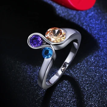 Seneste Træde Cutie farverige hot mode smykker crystal ringe kvinders smykker top kvalitet dejlige smukke Messing ring 17134