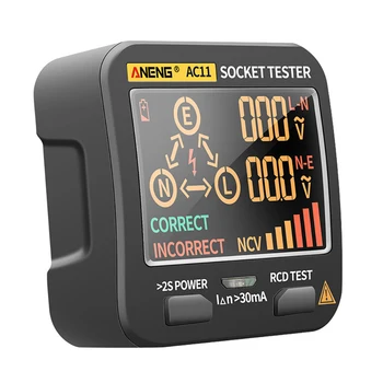 AC11 Digitale Smart Stik Tester Spænding Test Socket Detektor US/UK/EU/AU-Stik Ground Zero Line Fase Ind Rcd NCV test