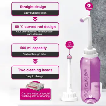500ml Toilet Bidet Sprayer Personlige Renere håndholdt SeatTackle Hygiejne Vask Rejse EVA Bærbare Skive Flaske