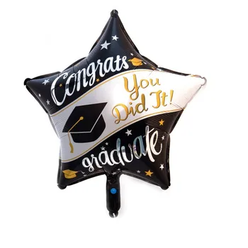 10stk Eksamen 2021 Med Graduering Balloner Hængende Banner Pom pom Blomster Til Graduation Party Dekorationer