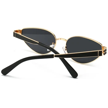 Peekaboo vintage cat eye solbriller kvinder gold sort sommer gave kvindelige retro solbriller metal uv400 hot dropshipping 17180