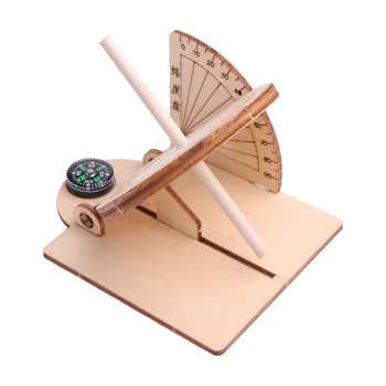 1pc Ækvatoriale Sundial Ur Træ-Videnskabelig Model DIY undervisningsmateriale Pædagogisk Legetøj for Børn