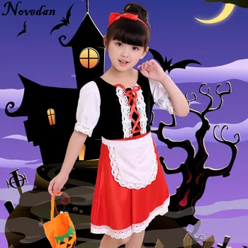Little Red Riding Hood Kostume Til Piger, Børn, Børn Fantasia Halloween Fest Cosplay Fancy Kjole+Kappe Cosplay Kostume