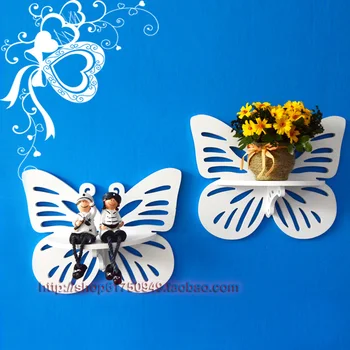 Kreative enkel butterfly hule TV baggrund væggen, hænge på væggen eller dekoration hylde hylde ramme Hylderne blomst LM01181044