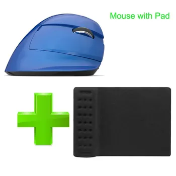 Delux M618 Mini Bluetooth-2,4 G Dual-Mode Vertical Mouse Ergonomisk Trådløse Genopladelige Power med Håndled Hvile musemåtte Kit