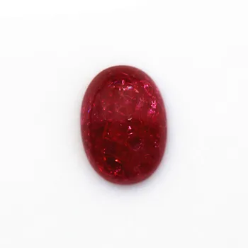 Cracked ice crackle rød korund Is knæk løs sten perler ovale form Fladt ansigt facetslebet sten smykker at gøre DIY