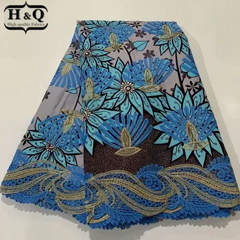 H&Q seneste afrikanske stof voks print bomuld batik lace broderi 6 m/pc ' nigerianske lace lace stof til kjole at sy 17251