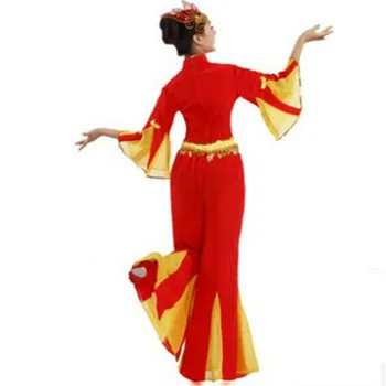 Traditionel kinesisk løve folkedans kostume til kvinde hanfu nye år Fan Yangko tøj dragon kostumer Gamle Kvinder, Yngre