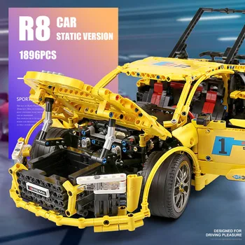 Skimmel King MOC serie R8 V10 Hastighed Racing Bil RS5 bil Model byggesten Mursten Børn Pædagogisk Legetøj Julegaver
