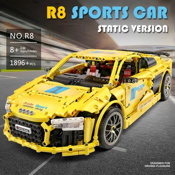 Skimmel King MOC serie R8 V10 Hastighed Racing Bil RS5 bil Model byggesten Mursten Børn Pædagogisk Legetøj Julegaver