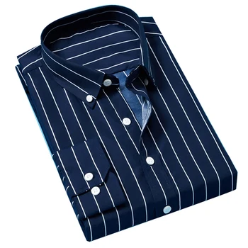 Mænd er Derimod Lodret Stribede Skjorter af Høj kvalitet, Behageligt Bomuld langærmet Slim-fit Smart Afslappet Button-down Skjorte